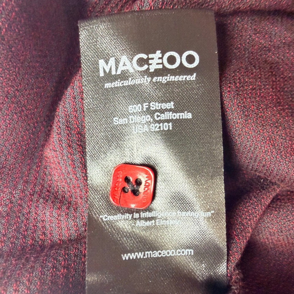 Maceoo V-Neck Edison Rustic Red Mens Size 3/M Excellent Long Sleeve Micro-Knit - Picture 9 of 12